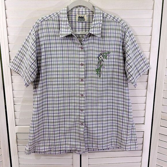 Plaid Shirt Size XL Northern Reflections Cotton Embroidered Plaid - Picture 2 of 10